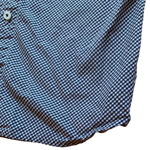 Tommy Hilfiger Boys’ Button-Up Shirt navy & white checkered pattern– Youth Small - Picture 9 of 12